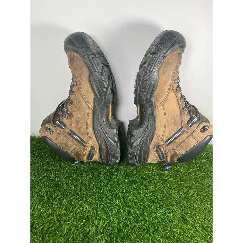 KEEN Waterproof Hiking Boots Mens Size 9 Brown Leather Outdoor Trail Work Shoes